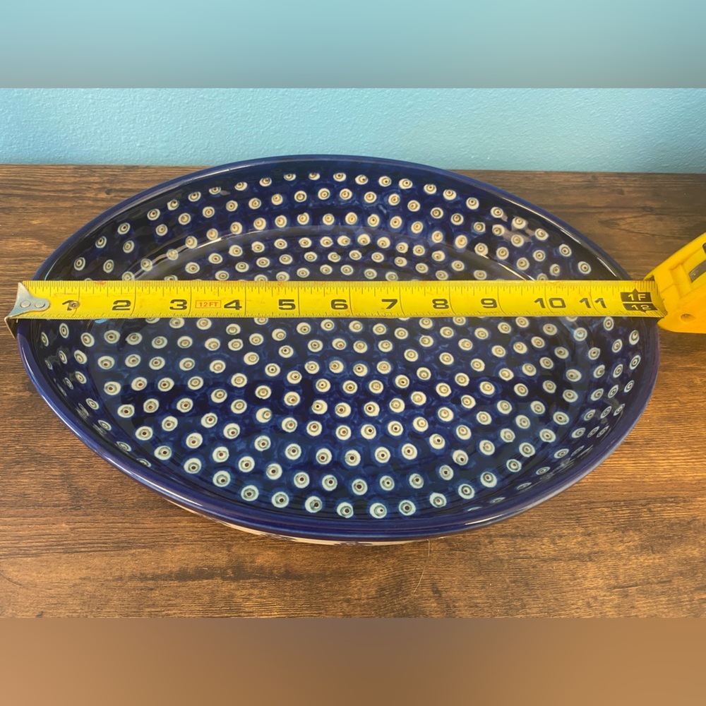 Boleslawiec. Blue/ White Ceramic Casserole Dish. Fruit Pattern. Poland. - Picture 3 of 6